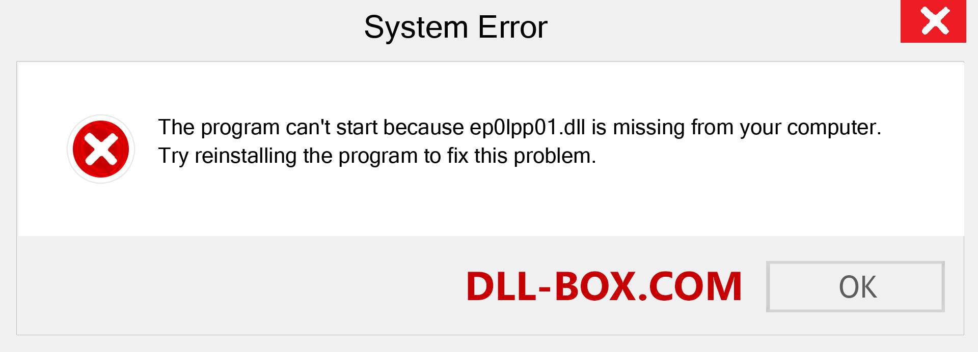  ep0lpp01.dll file is missing?. Download for Windows 7, 8, 10 - Fix  ep0lpp01 dll Missing Error on Windows, photos, images
